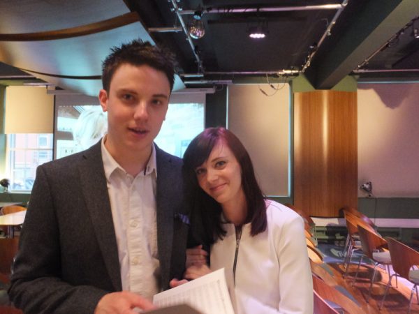 Kristina Adams and Carl Jackson at the Restless Minds anthology launch.