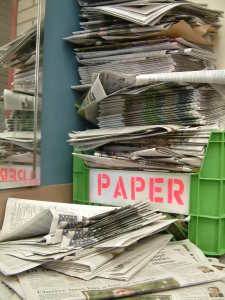 newspaper stack
