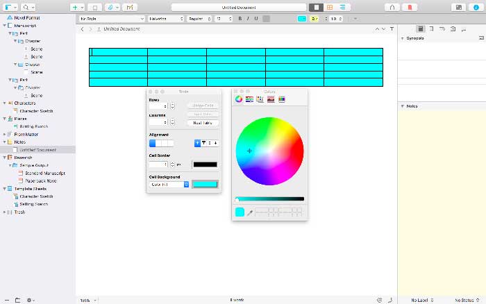 You can create tables in Scrivener and turn them into calendars to keep track of your timeline.