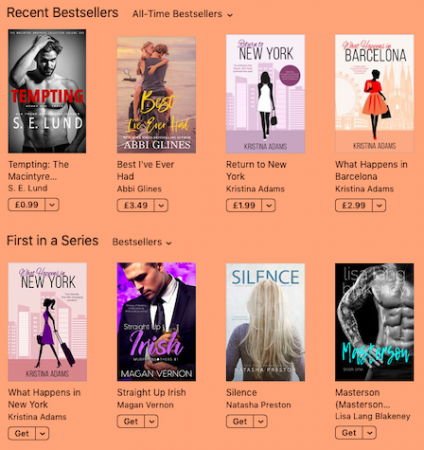 Bestseller rankings on Apple Books