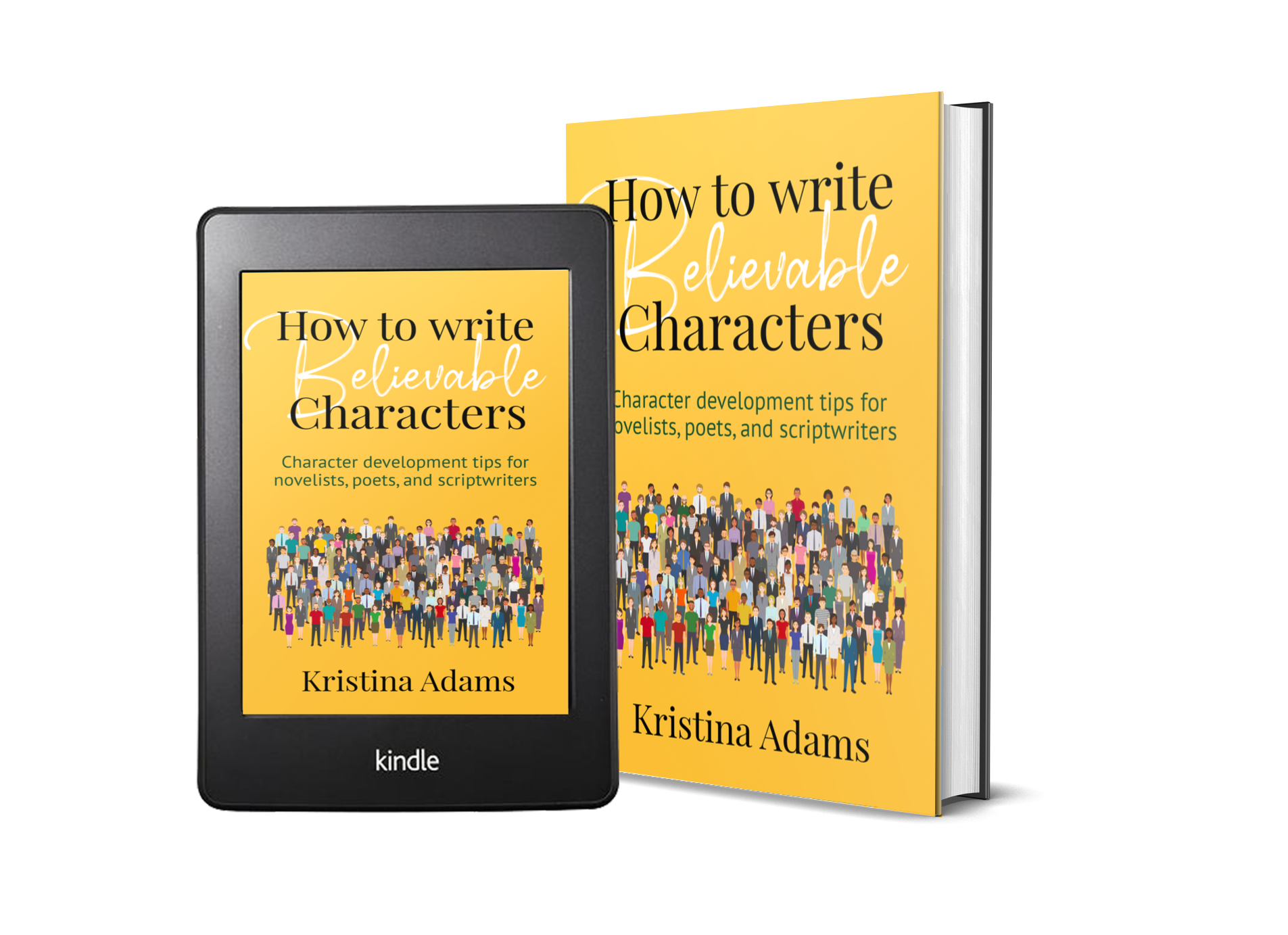 How to Write Believable Characters ebook and print cover mockup