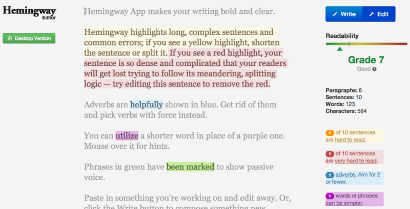 Hemingway-App-Resource