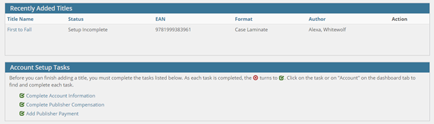 IngramSpark's setup process requires a lot of steps.