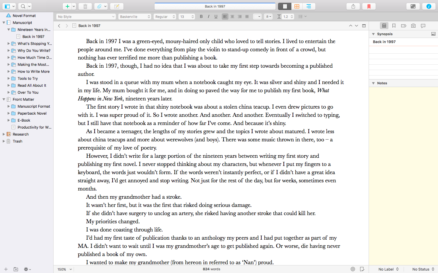 A look at Scrivener 3.